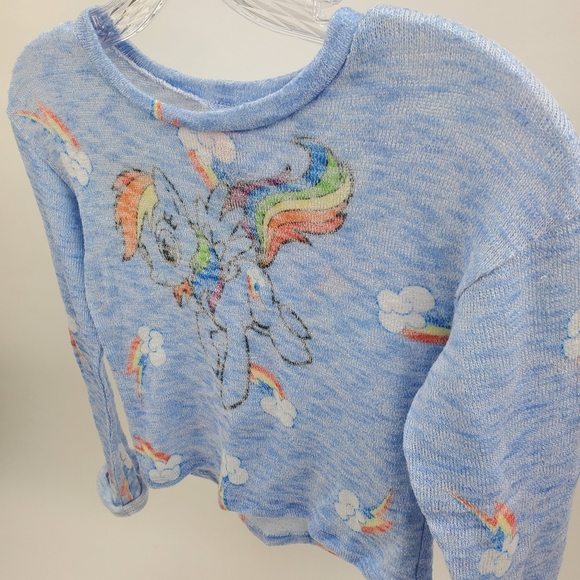 My Little Pony Rainbow Dash blue crop shirt 10/12 - Picture 2 of 4